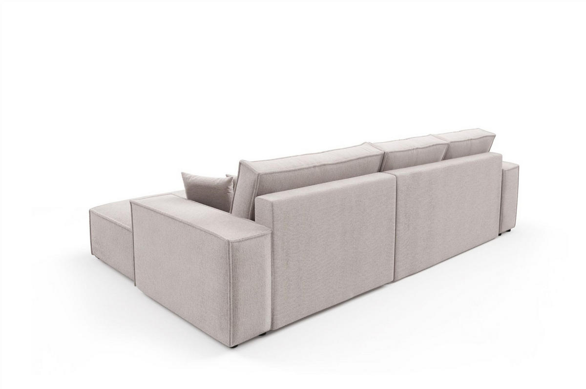 ECKSOFA Corunia In Aragon - Weiß, Holzwerkstoff/Textil (294/185cm) - Fun Möbel