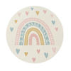 KINDERTEPPICH Regenbogen Kinderzimmer schmutzabweisend Creme Rund 120D - Beige, Textil (120/120cm) - KADIMA DESIGN
