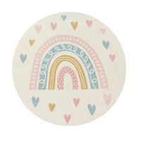 KINDERTEPPICH Regenbogen Kinderzimmer schmutzabweisend Creme Rund 120D - Beige, Textil (120/120cm) - KADIMA DESIGN