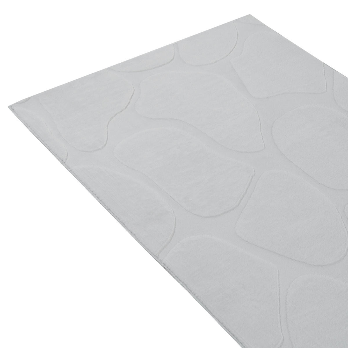 TEPPICH Hellgrau 80/300 cm Kawi - Hellgrau/Grau, Textil (80/300cm) - Beliani
