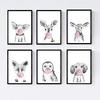 POSTER Set Mit 6 Tiere Babys Mit Kaugummi Pork Hirsch Vaca Zorro Eulenhund A3 Rahmenlos - Klar, Papier (29/3cm) - Nacnic