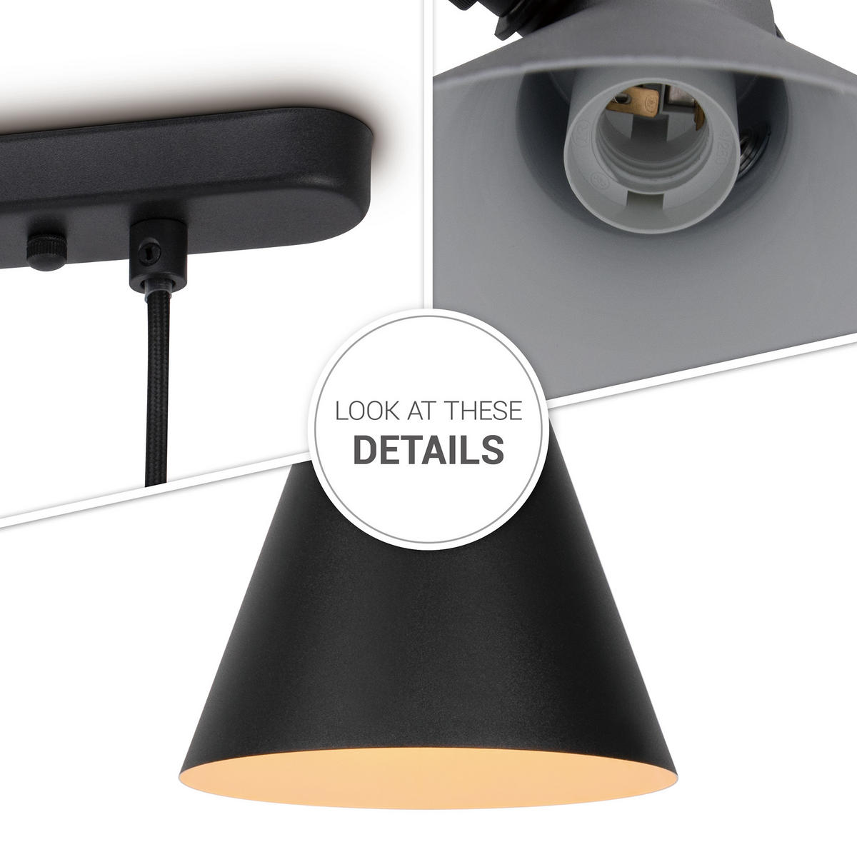 PENDELLEUCHTE Otto - Schwarz, Metall (16/16/25.4cm) - Paco Home