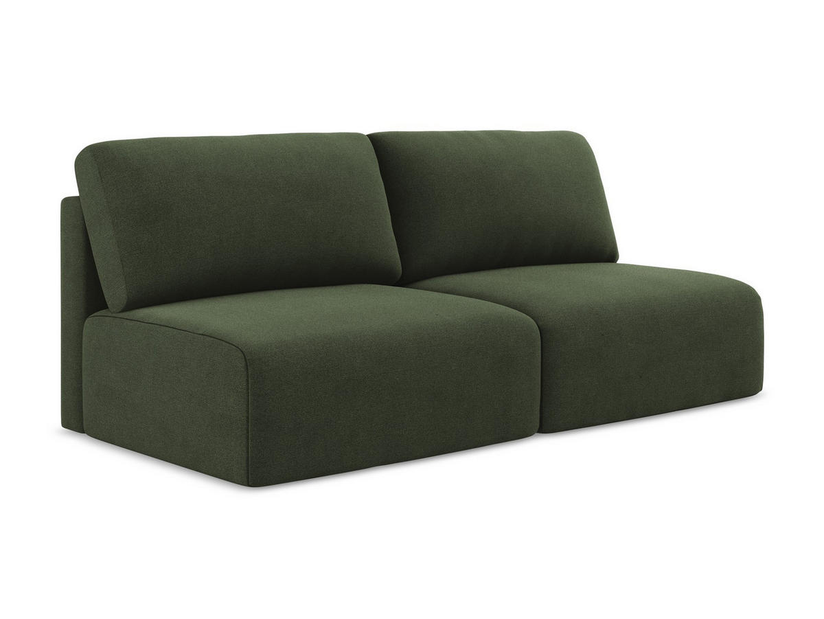 3-SITZER SOFA mit Schlaffunktion Strukturstoff Stoff Grün - Blau/Schwarz, Kunststoff/Textil (216/79/102cm) - Makamii