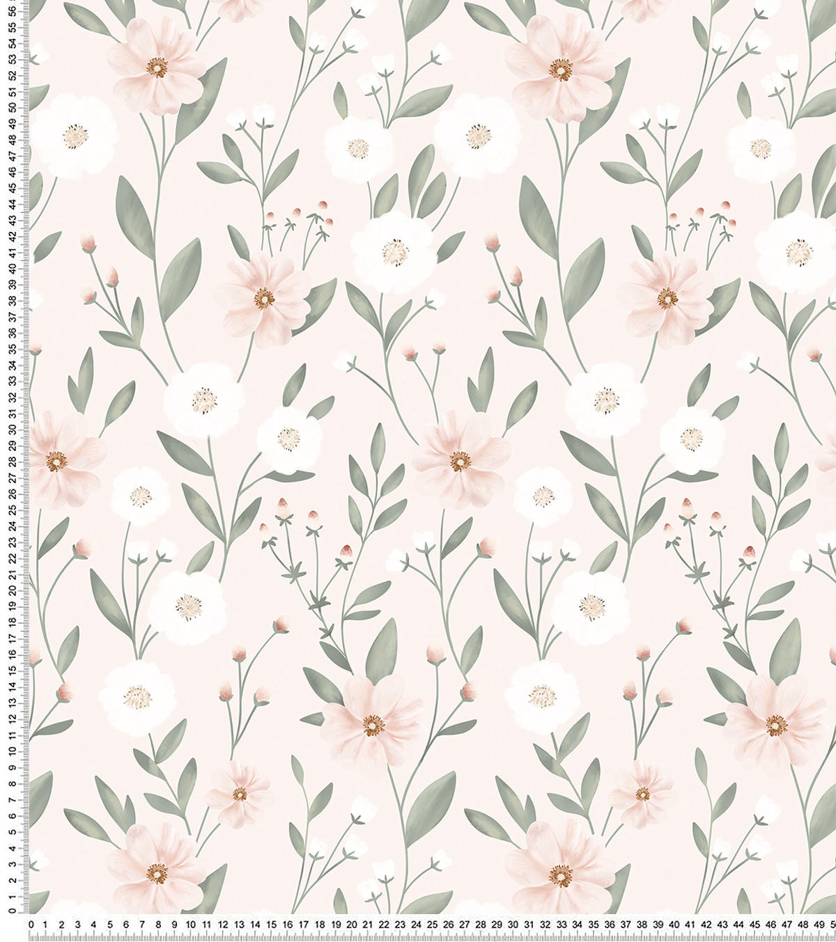 VLIESTAPETE Eden Blumen 50 cm x 10 m rosa Hintergrund - Hellrosa/Salbeigrün, Papier (50/1000cm) - Lilipinso