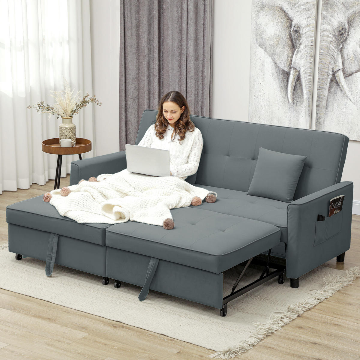 2-SITZER Sofa Grau 196.0/90.0/89.0 cm - Grau, Textil (90/89/196cm)
