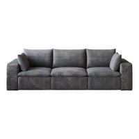 POHOVKA Tmavě šedá z manšestru, 260 cm, modulární - tmavě šedá, textil (260/60/90cm) - Urban Meuble