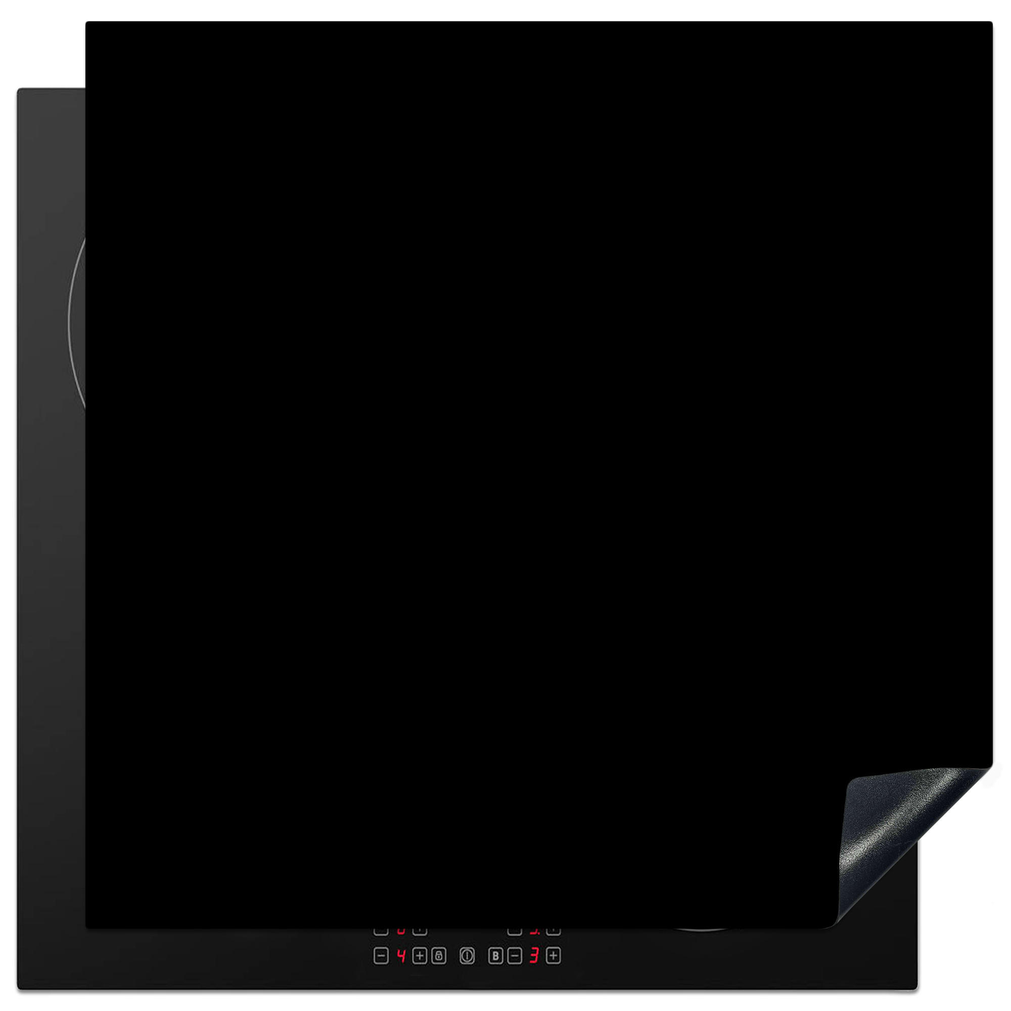 HERDABDECKPLATTE Schwarz - Einfarbig 78x78 cm - Schwarz, Kunststoff (78/0.2/78cm) - MuchoWow