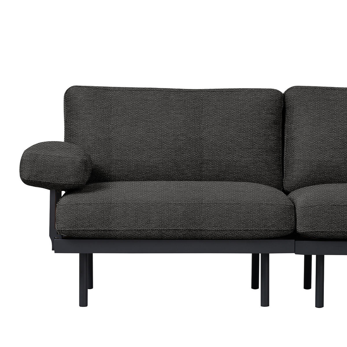 OUTDOOR-ECKSOFA - Schwarz, Textil/Metall (273/80/273cm) - home24