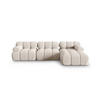 ECKSOFA modular rechts Bellis aus 3D-Stoff leichtes beige 4 Sitzplätze - Creme, Textil (155/282cm) - Micadoni