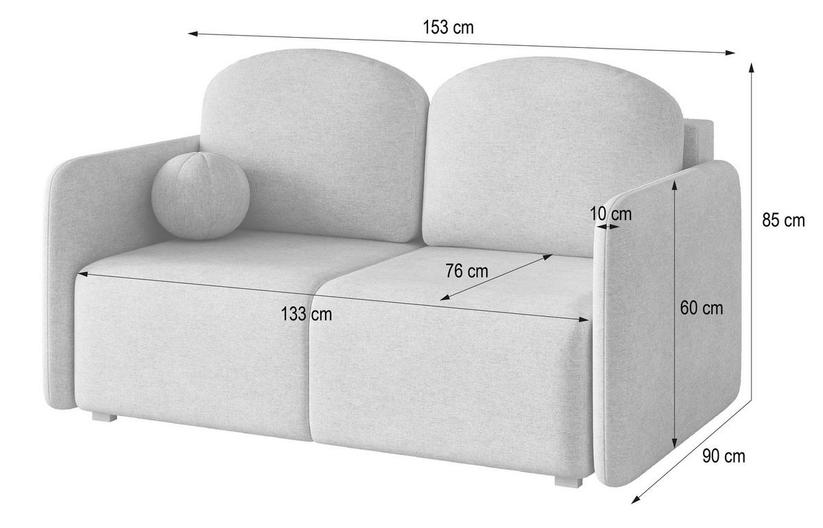 BETTSOFA SUVI II NV Creme Geflochtener Stoff mit Schlaffunktion - Creme, Textil (90/85/153cm) - MASSENO