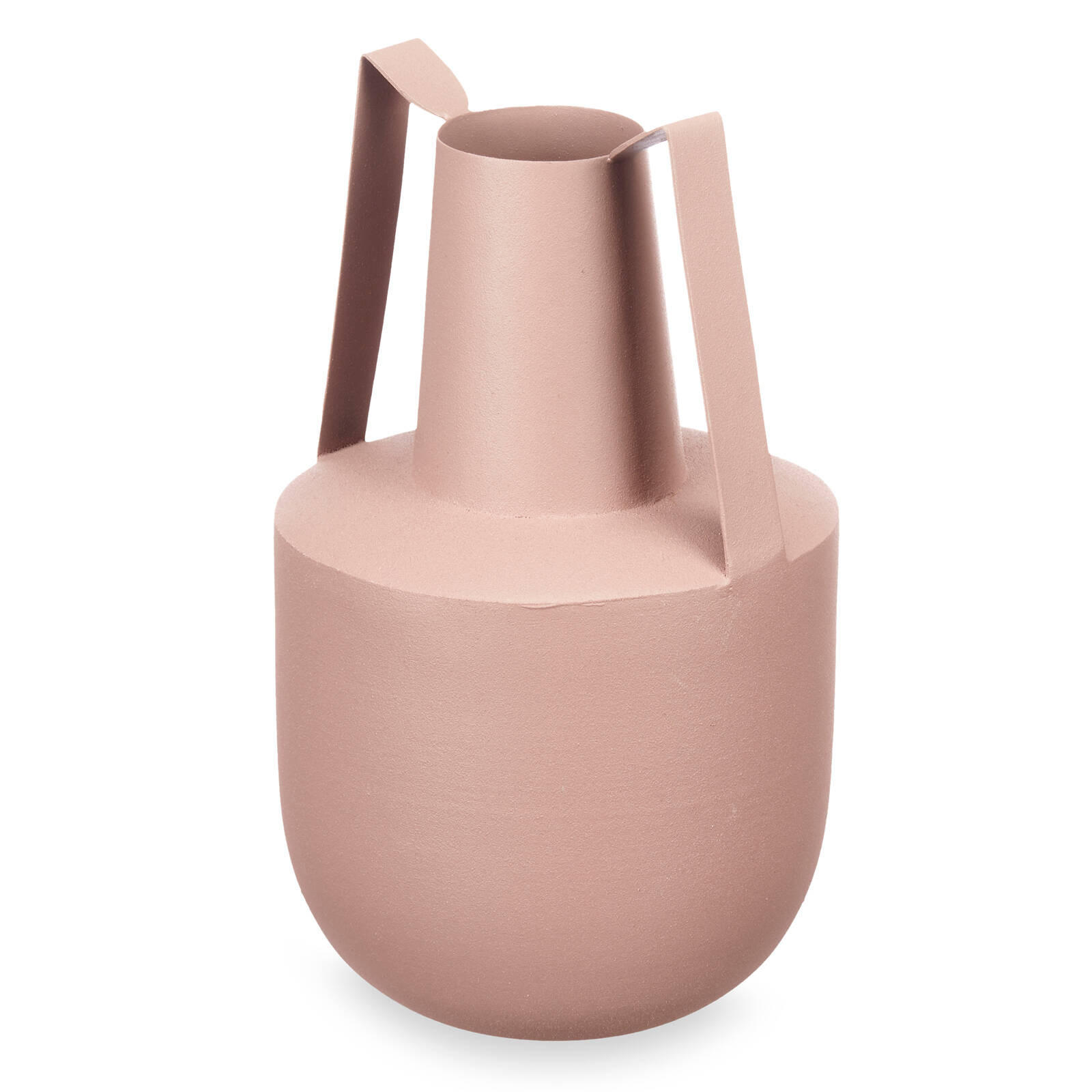 VASE Metall Pastellfarben mit Griffen 21 cm - Rosa, Metall (21cm) - Giftdecor