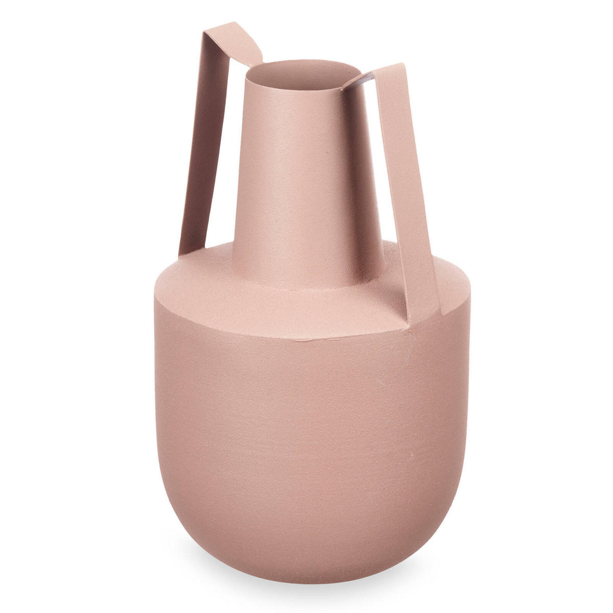 VASE Metall Pastellfarben mit Griffen 21 cm - Rosa, Metall (21cm) - Giftdecor