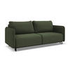 3-SITZER SOFA mit Schlaffunktion Strukturstoff Stoff Grün - Schwarz/Olivgrün, Holz/Textil (226/90/92cm) - Makamii