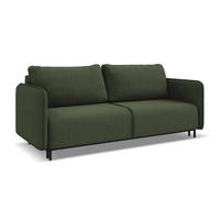 3-SITZER SOFA mit Schlaffunktion Strukturstoff Stoff Grün - Schwarz/Olivgrün, Holz/Textil (226/90/92cm) - Makamii