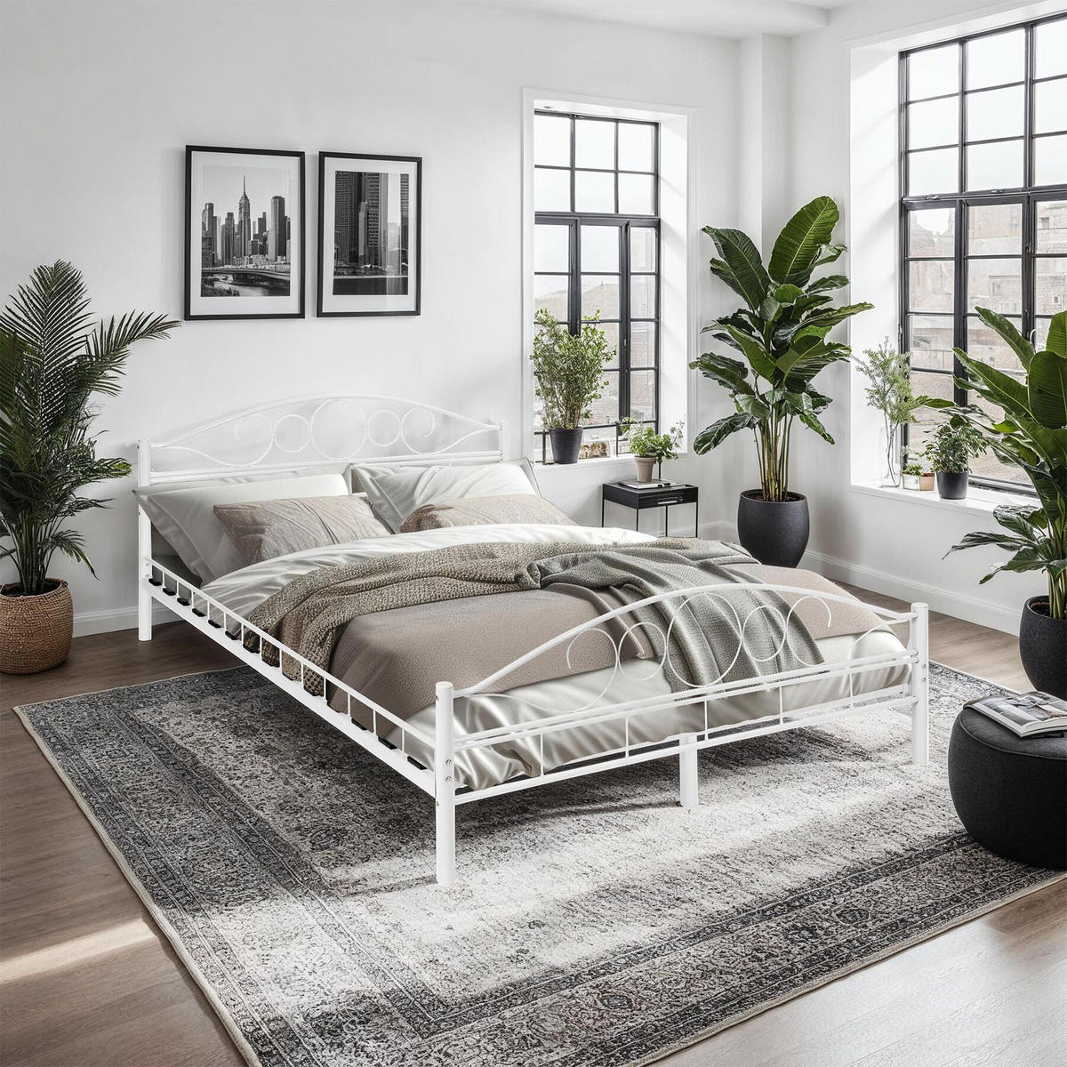 METALLBETT Sonno,140 x 200 cm,weiß/weiß - Weiß, Metall - tectake