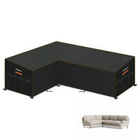 ABDECKHAUBE für L-Form Sofa 210x260x90x80/65cm Wasserdicht - Schwarz, Kunststoff (1/1/1cm)