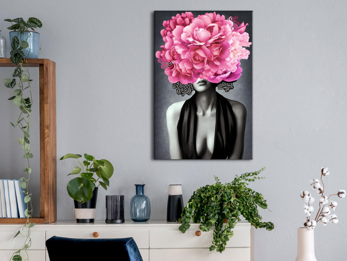 KUNSTDRUCK Schwarz-Weiß 40/60 cm - Pink/Schwarz, Textil (40/60cm) - KUNSTLOFT
