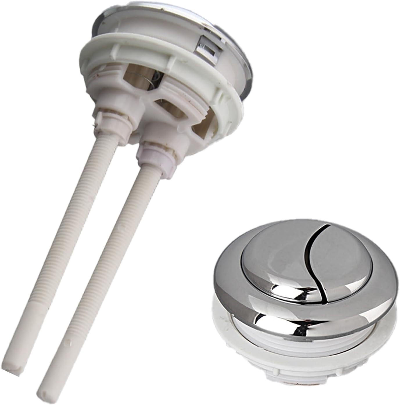 WC-SPÜLTASTE, Doppelhebel, silber, 4.8 cm Durchmesser,2er-Pack - Silberfarben, Kunststoff (5/7/11cm)