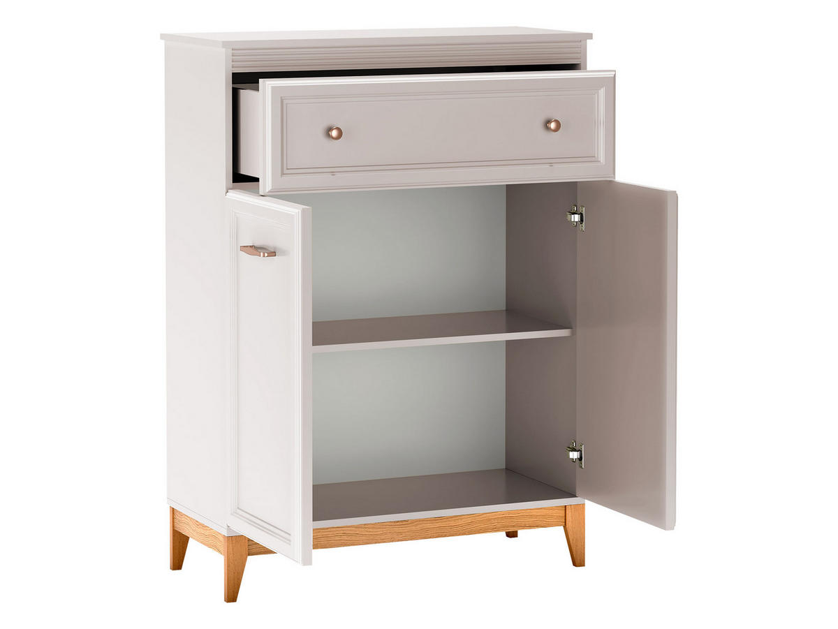 KOMMODE Windsor W-04 - Kaschmir/Eichefarben, Holz/Holzwerkstoff (92/126/41cm) - MIRJAN24