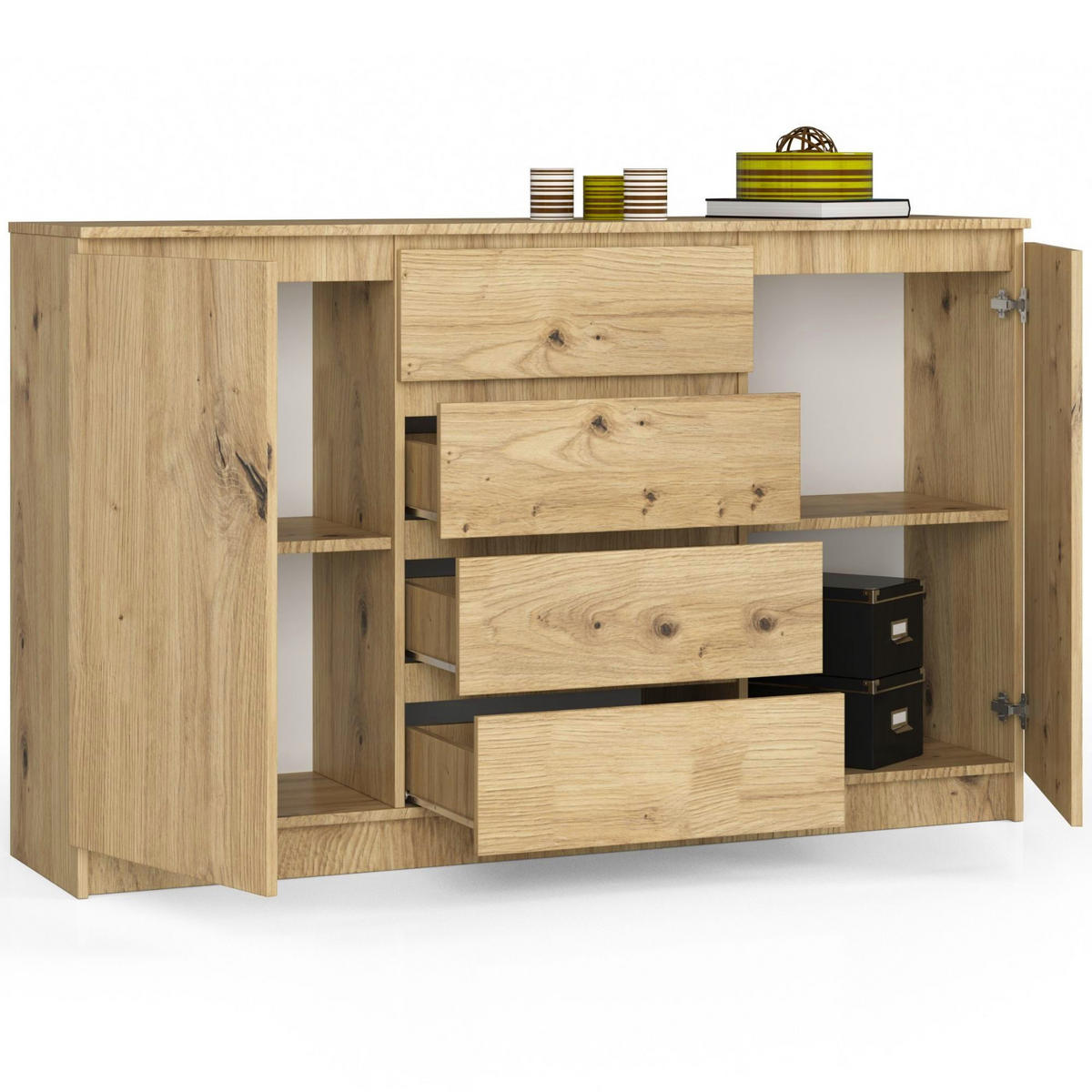 KOMMODE Eiche Artisan 160x40x99 cm - Eiche Artisan, Holzwerkstoff (160/99/40cm) - Akord