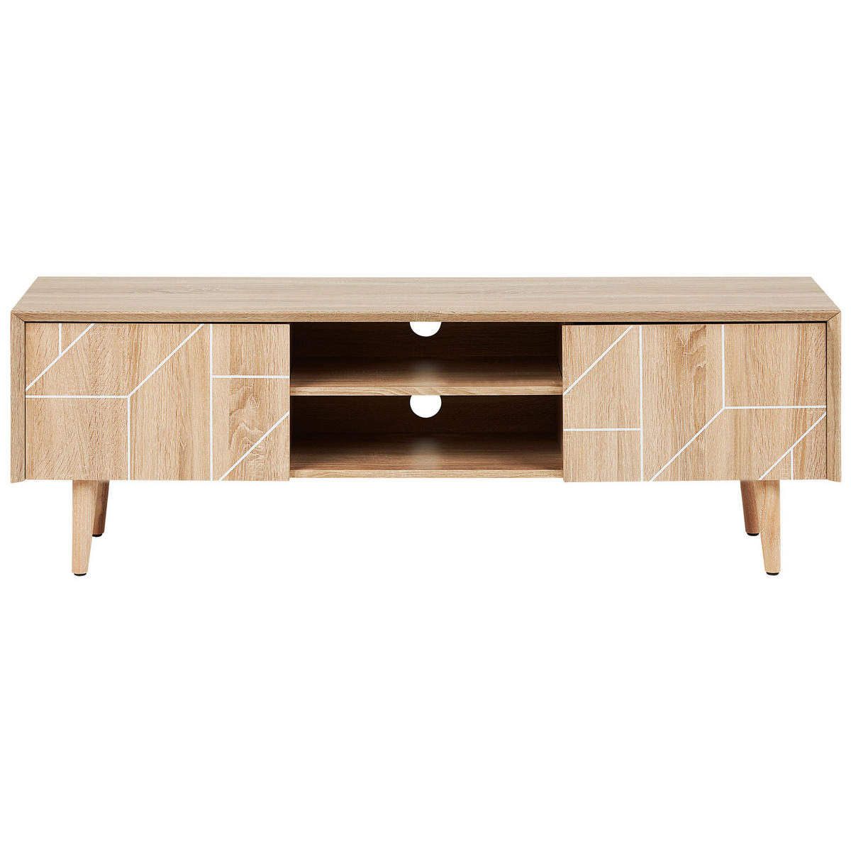 TV-MÖBEL Hellbraun FRANKLIN 39/150/51 cm - Hellbraun, Holzwerkstoff (150/51/39cm) - Beliani