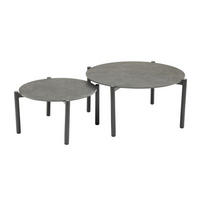 LOUNGETISCH 2er Set Malte Ø60cm-Ø80cm, Stein, Anthrazit - Anthrazit, Stein (60/60/35cm) - dasmöbelwerk