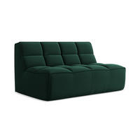 2-SITZER-SOFA Samt Stoff Grün - Dunkelgrün/Schwarz, Kunststoff/Textil (160/75/93cm) - Makamii