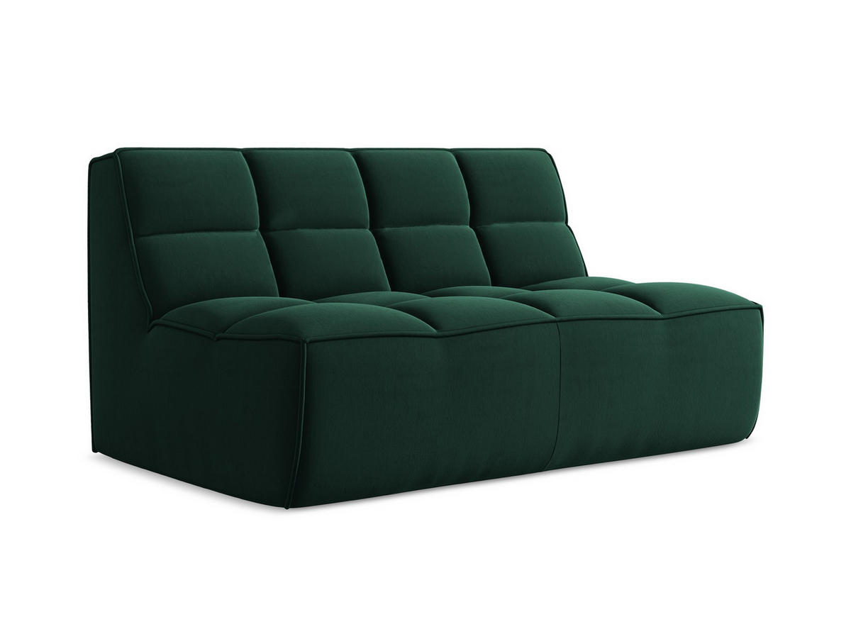 2-SITZER-SOFA Samt Stoff Grün - Dunkelgrün/Schwarz, Kunststoff/Textil (160/75/93cm) - Makamii