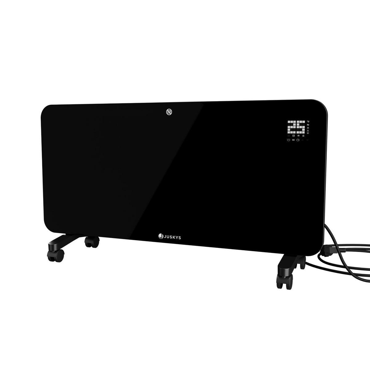 GLASHEIZUNG Schwarz 2000W - Schwarz, Glas (82/42/24cm) - Juskys