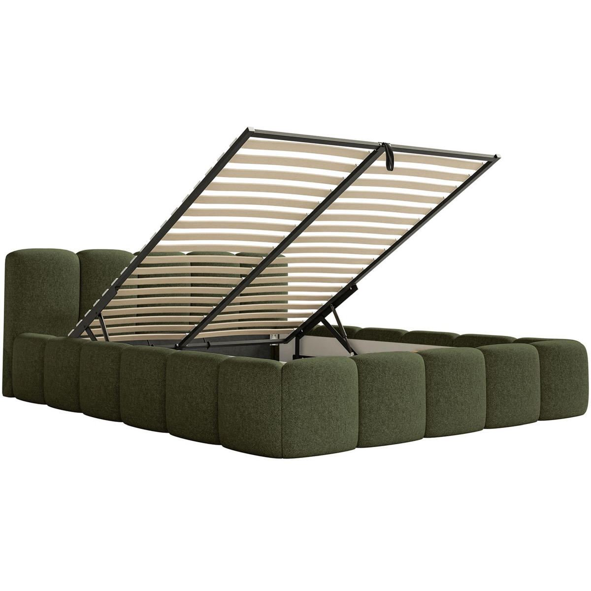 POLSTERBETT Cloudy Low Olivgrün 180x200 cm - Olivgrün, Kunststoff/Textil (180/200cm) - Selsey