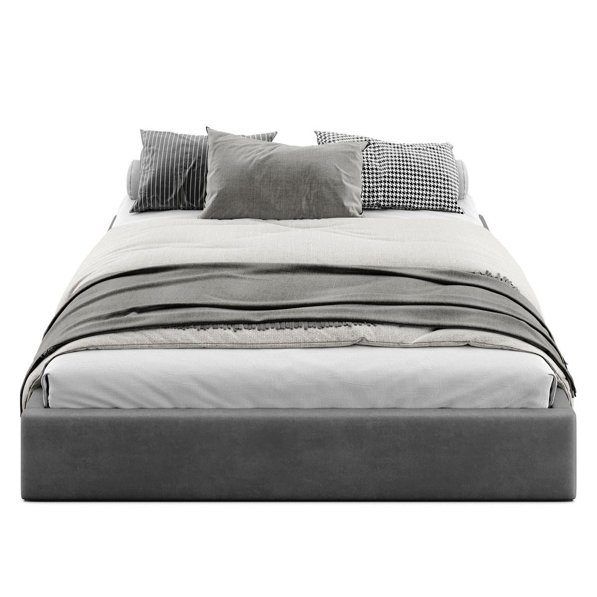 POLSTERBETT 180x200cm Bett mit Stauraum Lattenrost Graphit - Graphitfarben, Holz/Holzwerkstoff (180/200cm) - Muralo