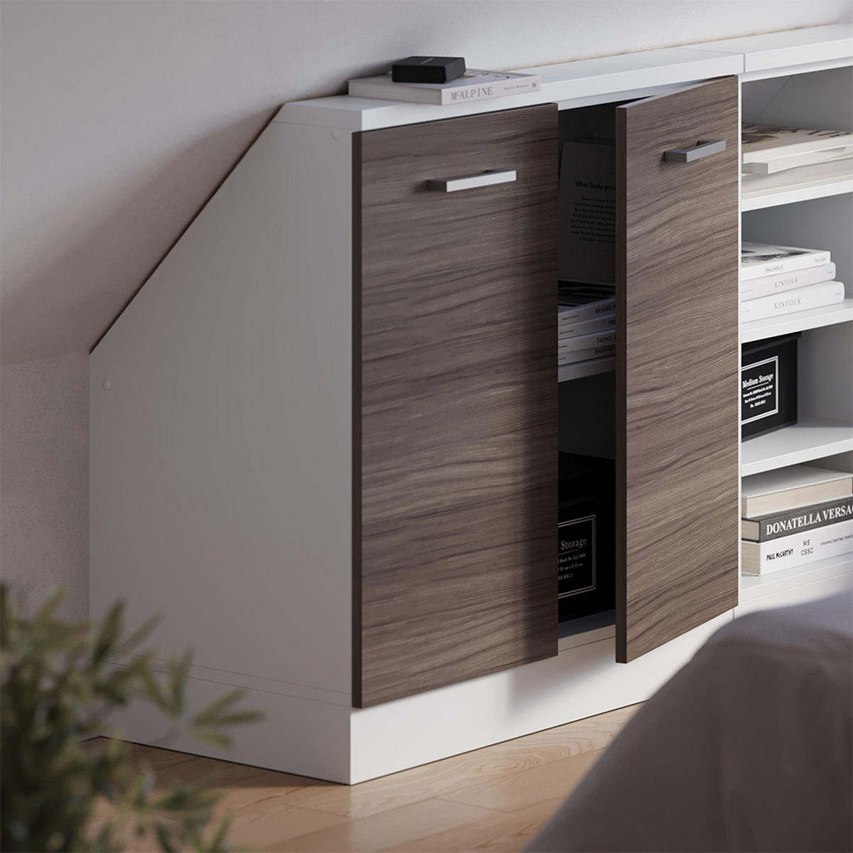 ŠIKMÁ SKŘÍŇ Rion Vzácná šedá/bílá - šedá/bílá, kompozitní dřevo (80/81.6/46cm) - Vicco