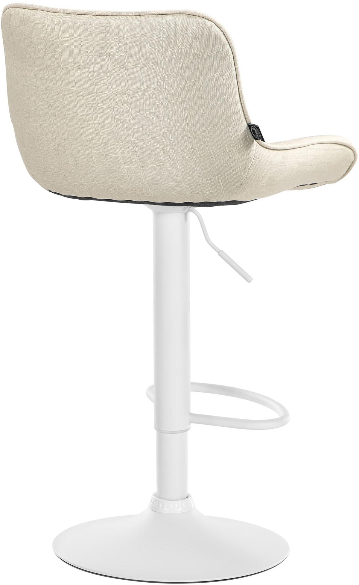 BARHOCKER Stoff creme - Creme/Weiß, Textil/Metall (49/85/51cm) - CLP