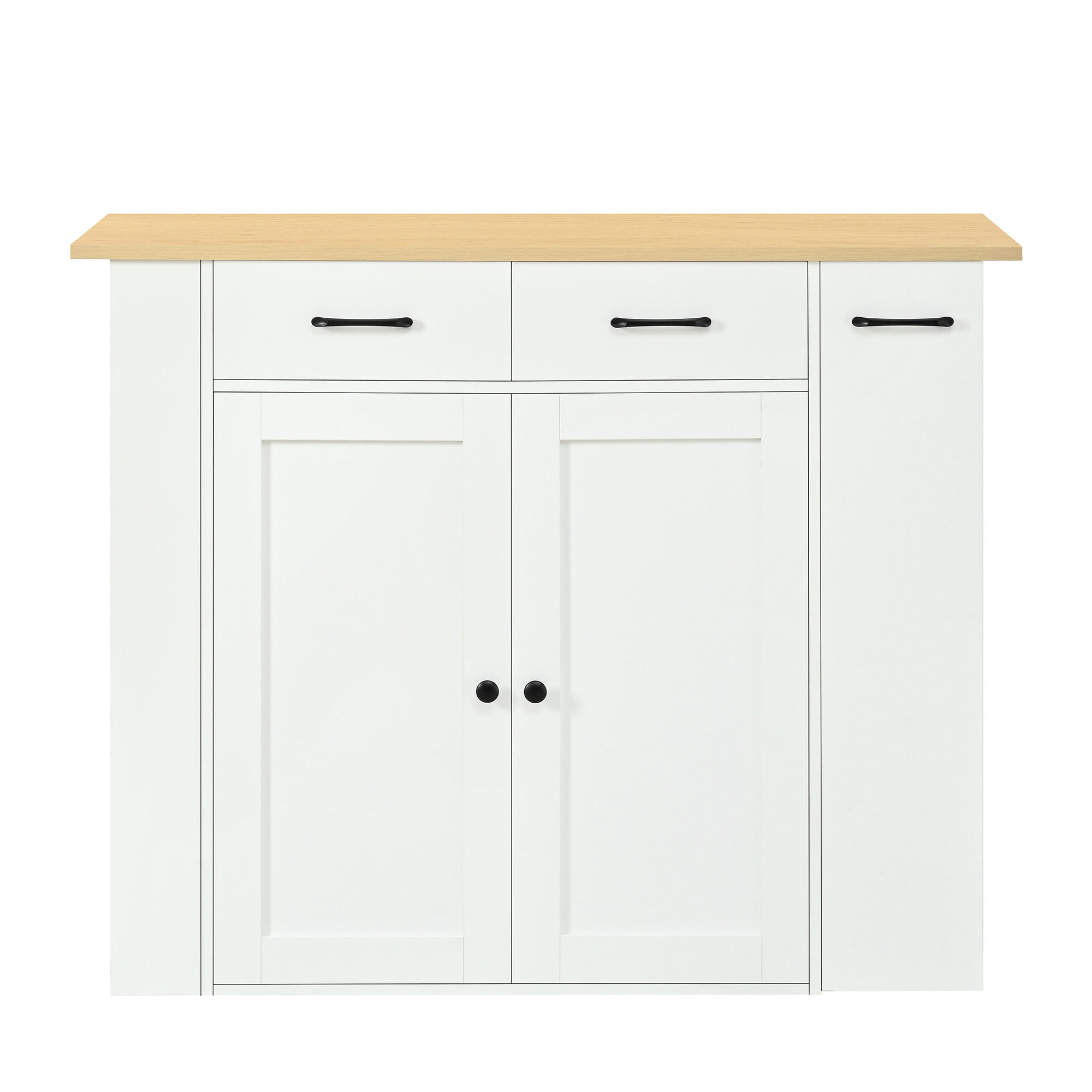 KÜCHENINSEL Weiß 120/45-75/96 cm mit 2 Barhockern - Weiß, Holzwerkstoff (120/96/45cm) - PANGIVO
