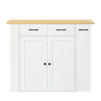 KÜCHENINSEL Weiß 120/45-75/96 cm mit 2 Barhockern - Weiß, Holzwerkstoff (120/96/45cm) - PANGIVO