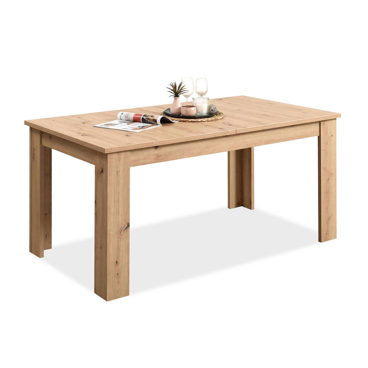 ESSTISCH in Naturholz 120-160/80/76 cm ausziehbar - Naturfarben, Holz (80/120/75cm) - Homestyle4u