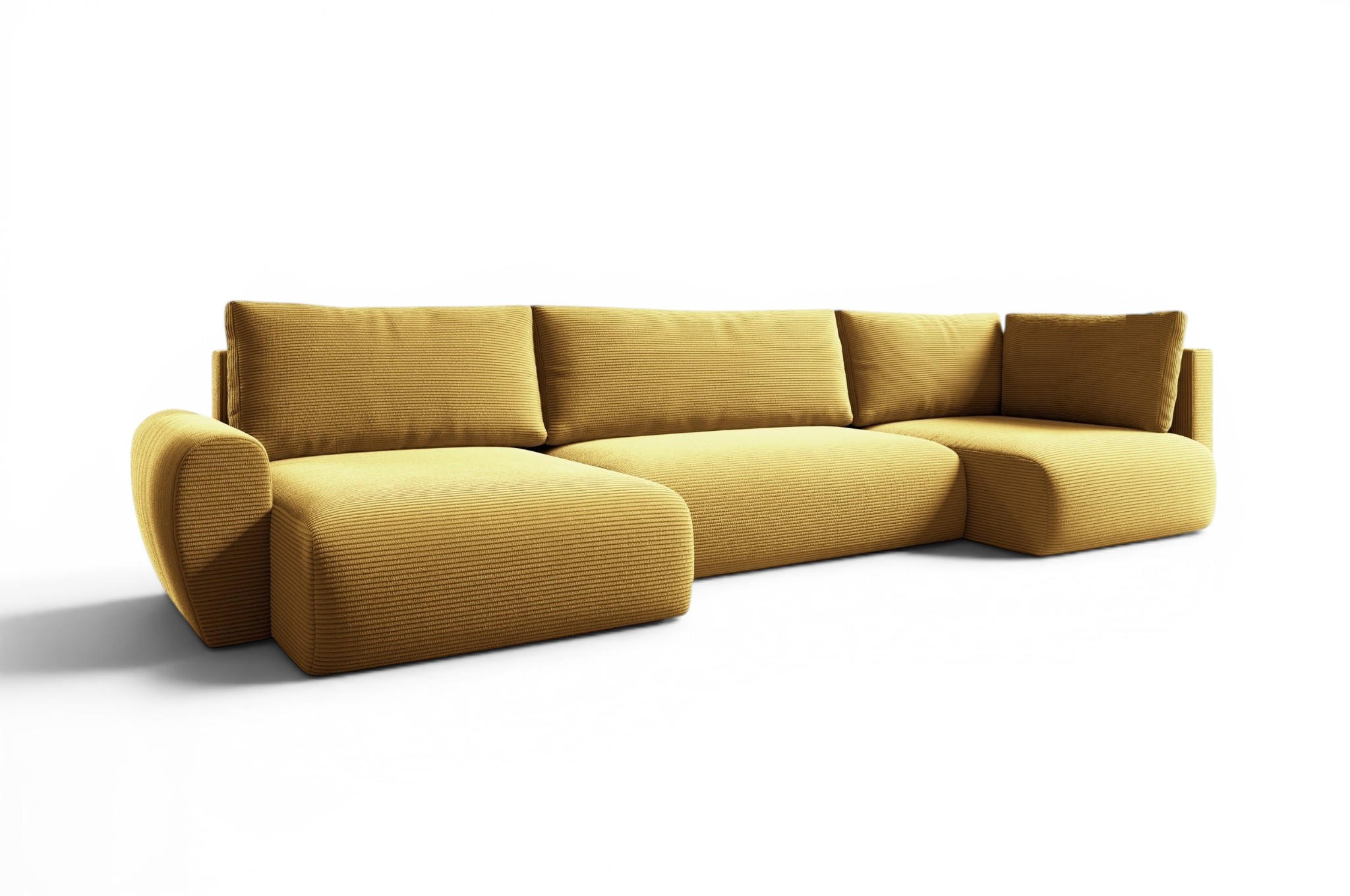 WOHNLANDSCHAFT Galan Mit Schlaffunktion - Gelb, Holzwerkstoff/Textil (385/70/153cm) - Fun Möbel