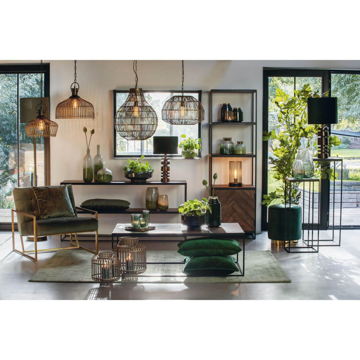 BEISTELLTISCH CHISA 2er Set, Mangoholz, Braun-Schwarz - Braun, Holz (38/38/100cm) - Light & Living