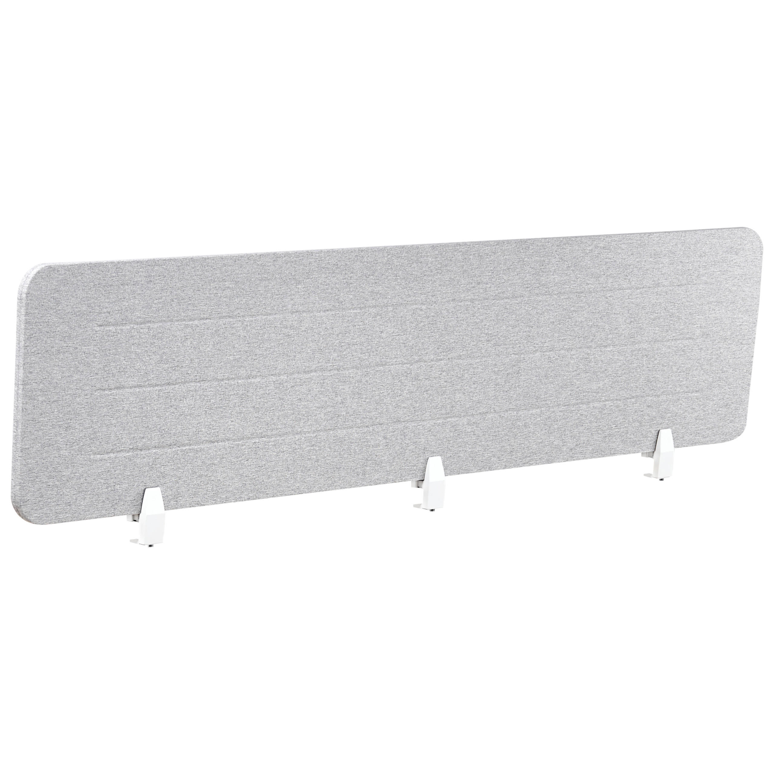 SCHREIBTISCHTRENNWAND Grau Ziggy - Hellgrau, Kunststoff (180/40/2cm) - Beliani