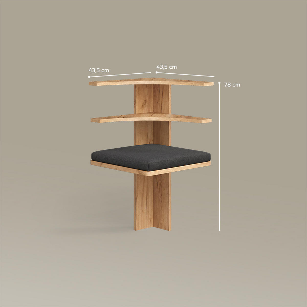 ESSZIMMER-ECKBANK Tiberio Sandeiche 43.5 x 43.5 cm - Sonoma Eiche, Holzwerkstoff (43.5/43.5cm) - Livinity®