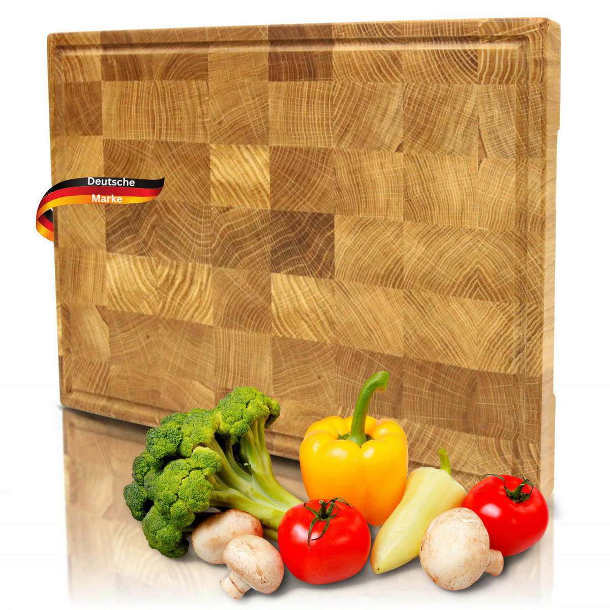 SCHNEIDEBRETT Holz groß MILA klingenschonend 40x30x4 cm - Braun, Holz (40/30cm) - DELUKE