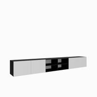TV-SCHRANK Nicole IV 300 cm, viertürig, schwarz, weiß - Schwarz/Weiß, Kunststoff (300/41/40cm) - Margaret Hadas24