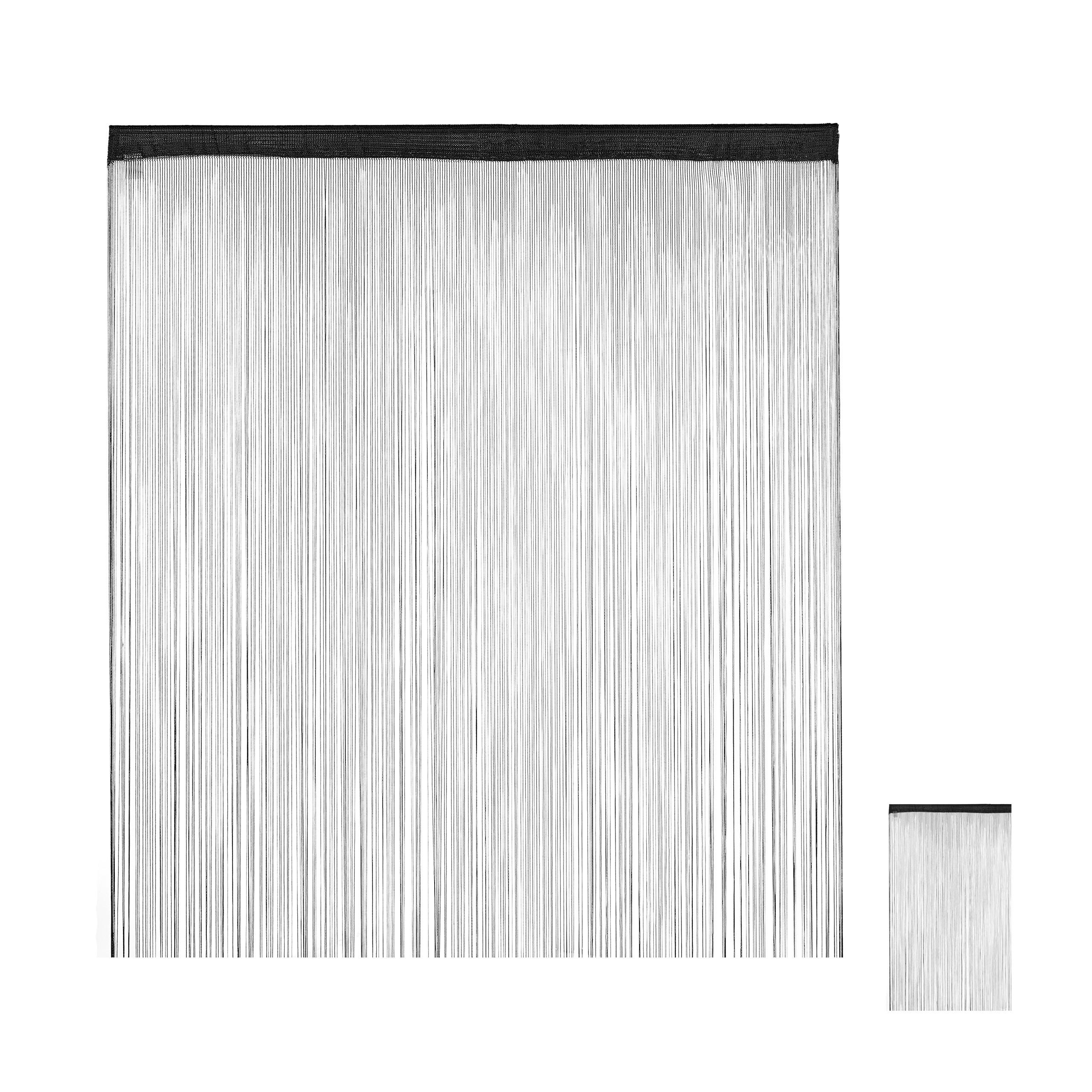FADENVORHANG - Schwarz, Textil (145/245/0.1cm) - Relaxdays