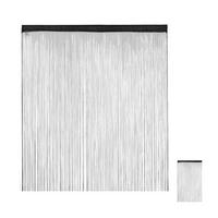 FADENVORHANG - Schwarz, Textil (145/245/0.1cm) - Relaxdays