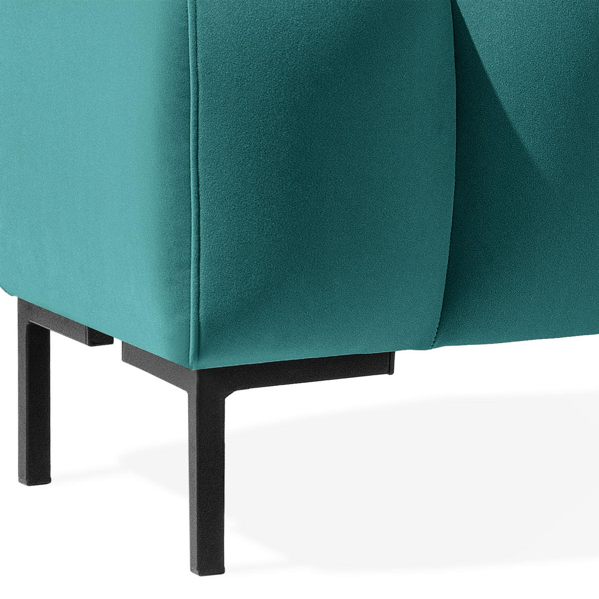 SITZHOCKER Polsterhocker PECCO, Veloursstoff - Dunkelgrün/Schwarz, Holz/Textil (120/50/50cm) - KONSIMO®