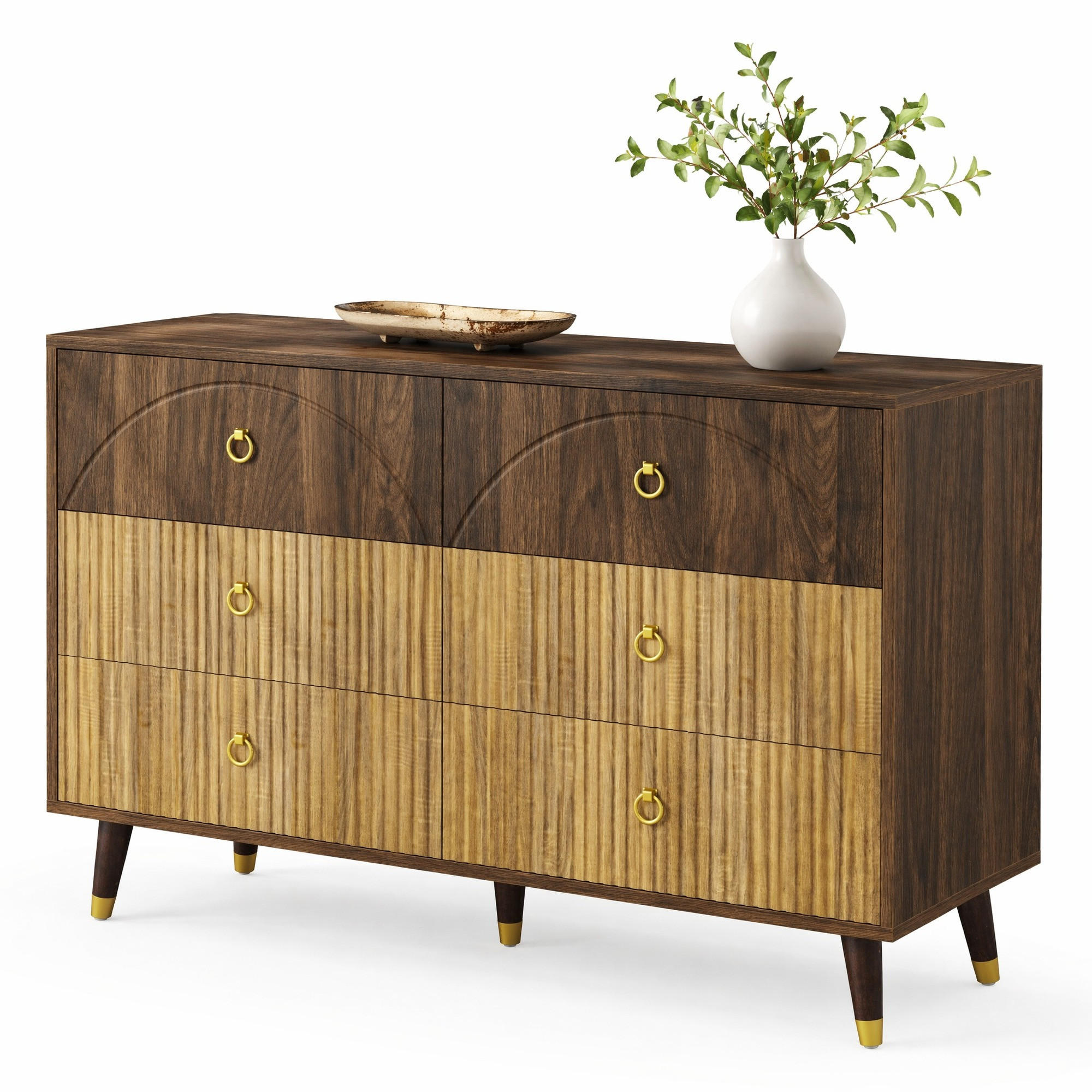 SIDEBOARD in Naturfarben Kommode mit Stauraum und modernes Design für Wohnzimmer und Esszimmer , B120/T40/H81cm - Naturfarben, Holzwerkstoff (120/81/40cm) - STILVORA