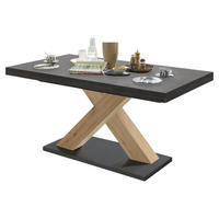 ESSTISCH ausziehbar Elene 160x90x76 Asteiche/Graphit - Grau, Holzwerkstoff (160/90/76cm) - 58aufmkessel