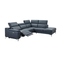 ECKSOFA Jardin Echtleder mit 1 x Relaxfunktion Anthrazit - Anthrazit, Leder/Metall (266/230cm)