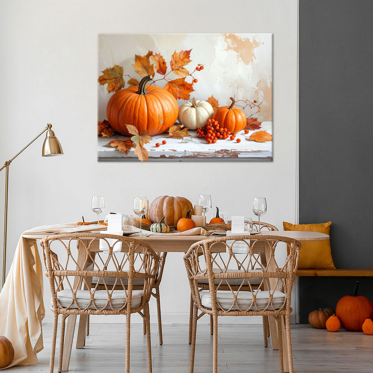 LEINWANDBILD Natur und Botanik 60x40cm - Orange, Textil (60/40cm) - Feeby