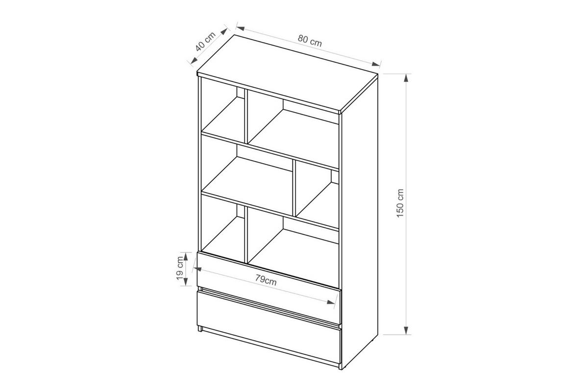 KINDER-HOCHKINDERKOMMODE ARCO 04 80cm in Weiß Arctic Matt / Wotan Eiche - Eiche Wotan/Weiß, Holzwerkstoff (80/150/40cm) - Deine Möbel 24